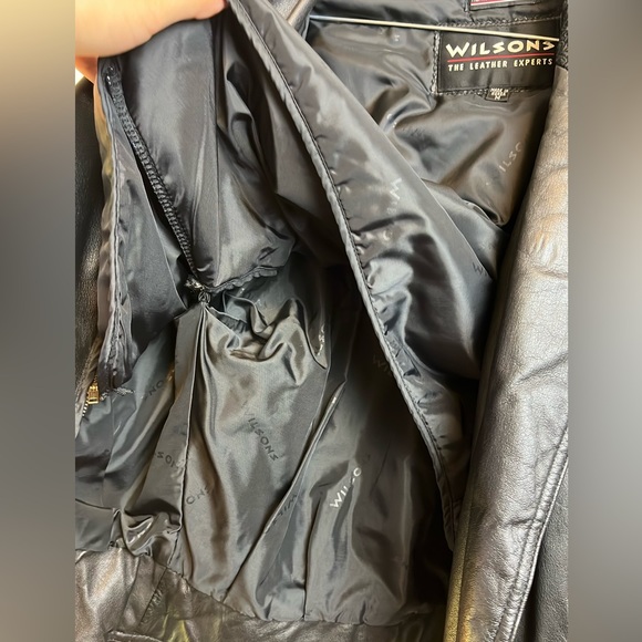 Vintage Wilson’s Leather Jacket All Black Floral Print - Picture 7 of 8
